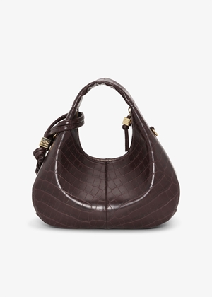 Hobo mini croco bag Chocolate Fondant A7291 Ganni 